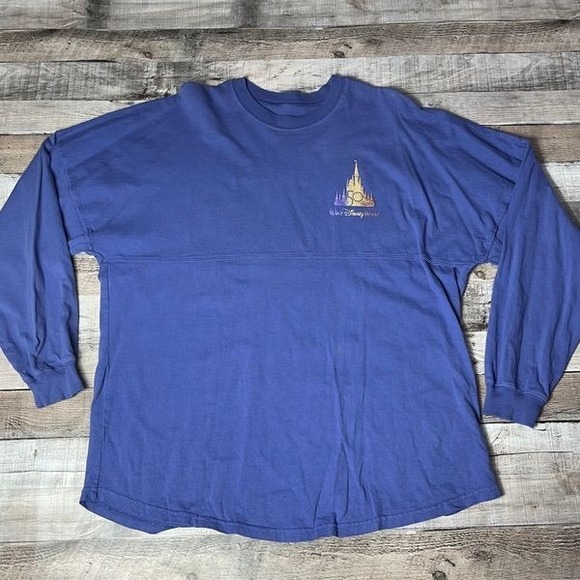 Disney Parks Tops - Disney Spirit Jersey Adult Large Purple Walt Disney World Spellout Logo